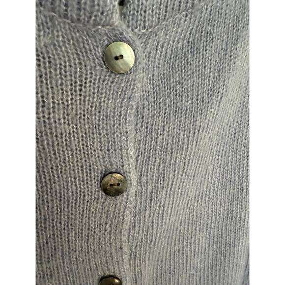 River Medium Lavender Back Button Sweater Women’s Long Sleeve Knit Pullover - Picture 3 of 5